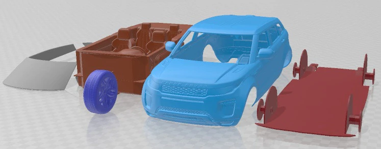 Range Rover Evoque 2016 Printable Car 3D Print Model .c4d .max .obj .3ds .fbx .stl .blend
