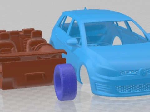 Volkswagen Golf GTI Mk7 Printable Car 3D Print Model