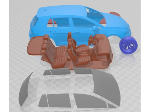 Volkswagen Golf GTI Mk7 Printable Car 3D Print Model
