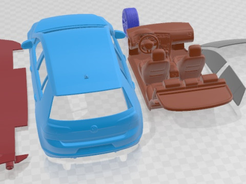 Volkswagen Golf GTI Mk7 Printable Car 3D Print Model