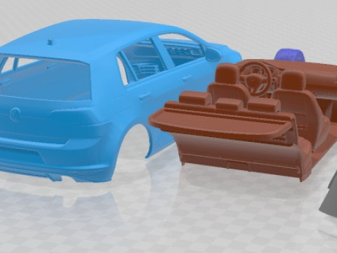 Volkswagen Golf GTI Mk7 Printable Car 3D Print Model
