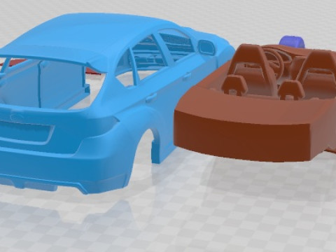 Subaru Impreza WRX STI 2010 Printable Car Modello di stampa 3D