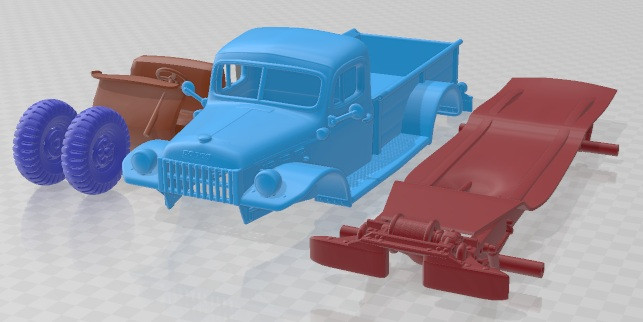 Dodge Power Wagon 1946 Printable Car 3Dプリントモデル .c4d .max .obj .3ds .fbx .stl .blend