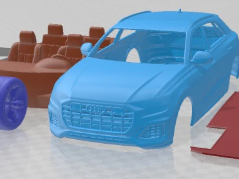 Samoch&oacute;d do druku Audi Q8 55 TFSI Quattro 2018 Model do druku 3D