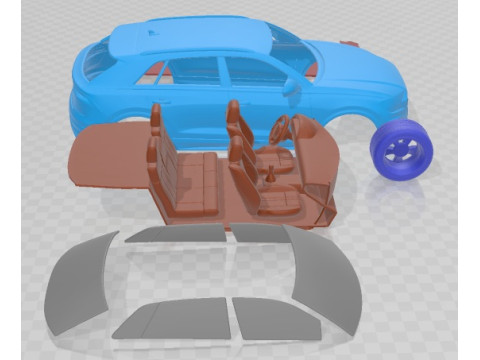 Audi Q8 55 TFSI Quattro 2018 Printable Car 3D Print Model