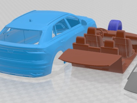 Audi Q8 55 TFSI Quattro 2018 Printable Car 3D Print Model