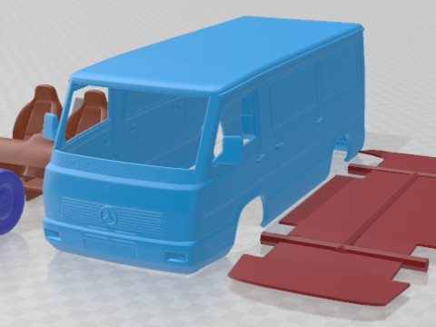Mercedes Benz MB100 1988 V2 Printable Van Model do druku 3D