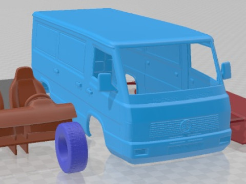 Mercedes Benz MB100 1988 V2 Printable Van 3D Print Model