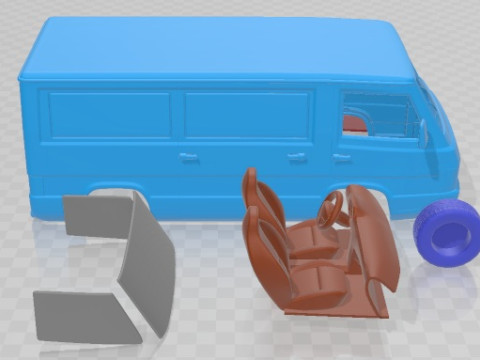 Mercedes Benz MB100 1988 V2 Printable Van 3D Print Model