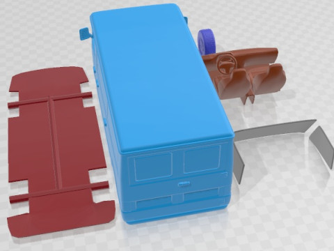 Mercedes Benz MB100 1988 V2 Printable Van 3D Print Model