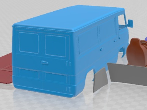 Mercedes Benz MB100 1988 V2 Printable Van 3D Print Model