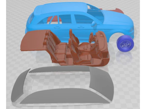 Mercedes Benz C63 AMG Estate 2019 Printable Car 3D Print Model
