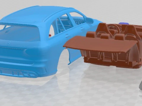 Mercedes Benz C63 AMG Estate 2019 Printable Car 3D Print Model