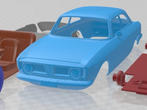 Alfa Romeo Giulia GTA 1965 Printable Car Model do druku 3D