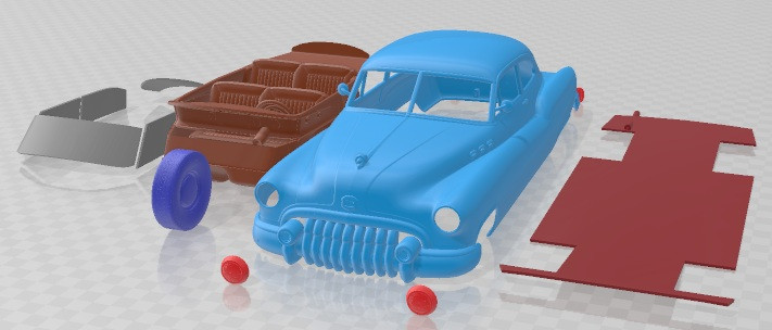 Buick Sedanette 1950 Printable Car 3D Print Model .c4d .max .obj .3ds .fbx .stl .blend