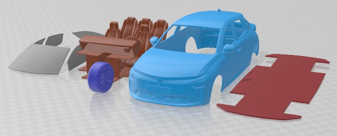 Lancia Ypsilon Edizione Limitata Cassina 2024 Printable Car 3D Print Model .c4d .max .obj .3ds .fbx .stl .blend