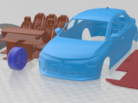 Автомобиль для печати Lancia Ypsilon Edizione Limitata Cassina 2024 3D Принт Модель