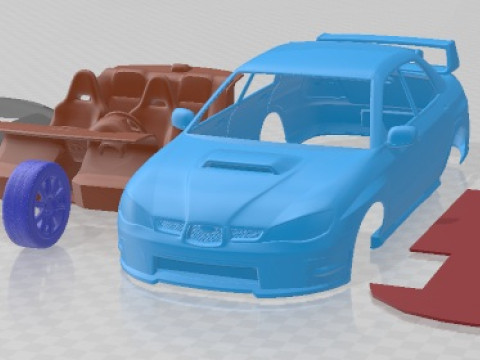 Subaru Impreza STi 2006 Printable Car 3D प्रिंट मॉडल