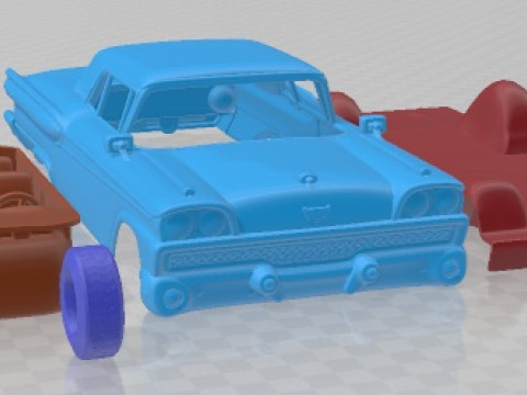 Samochód do druku Fairlane 500 Galaxie Skyliner 1959 Model do druku 3D