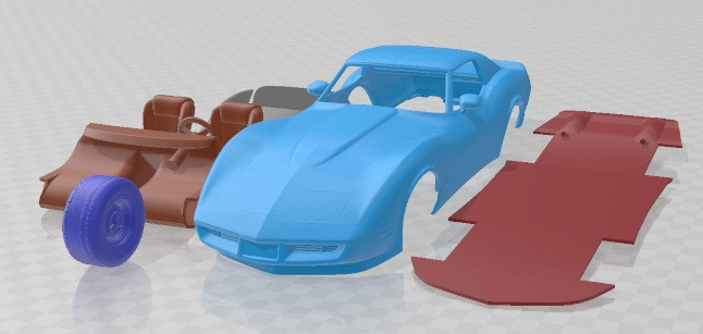 Chevrolet Corvette Stingray C3 1980 для друку 3D Принт Модель .c4d .max .obj .3ds .fbx .stl .blend 