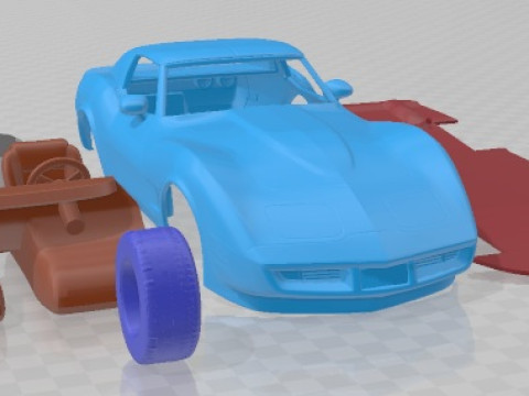 Chevrolet Corvette Stingray C3 1980 для друку 3D Принт Модель