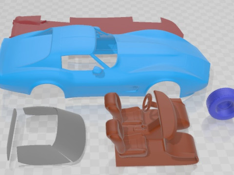 Chevrolet Corvette Stingray C3 1980 для друку 3D Принт Модель