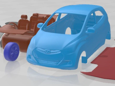 Hyundai EON 2011 Printable Car in separate parts 3D Print Model