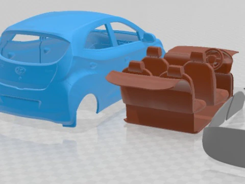 Hyundai EON 2011 Printable Car in separate parts 3D Print Model