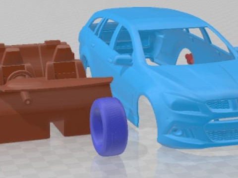 Coche Imprimible HSV Clubsport Tourer Gen F 2015 Modelo de impresión 3D