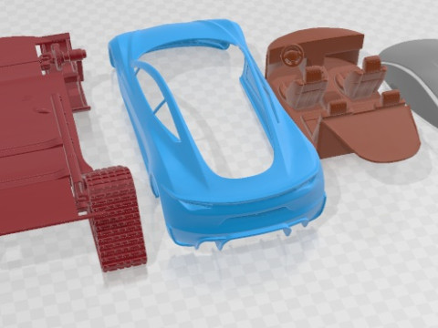 Tesla Roadster SKI 2018 Printable Car 3D Print Model