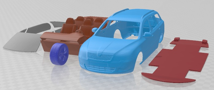 斯柯达 Octavia Combi 2009 可打印汽车 3D 打印模型 .c4d .max .obj .3ds .fbx .stl .blend