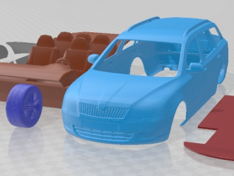 Распечатанный автомобиль Skoda Octavia Combi 2009 года 3D Принт Модель