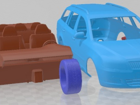斯柯达 Octavia Combi 2009 可打印汽车 3D 打印模型