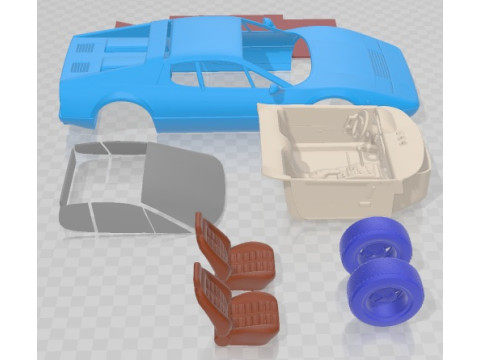 फेरारी 365 जीटी4 बीबी 1973 प्रिंट करने योग्य कार 3D प्रिंट मॉडल