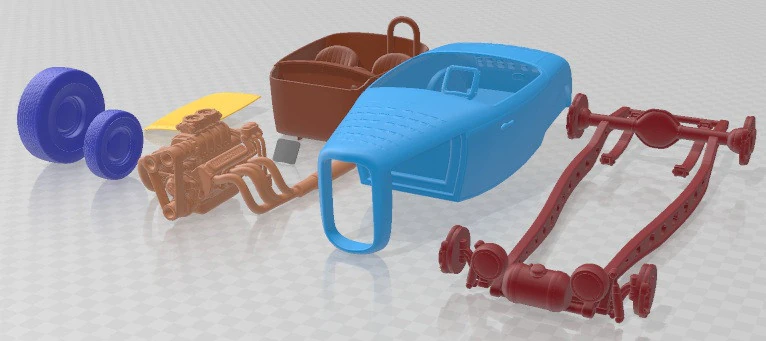 1932 Hot Rod Salt Lake Racer Printable Car in separate parts 3D Print Model .c4d .max .obj .3ds .fbx .stl .blend 