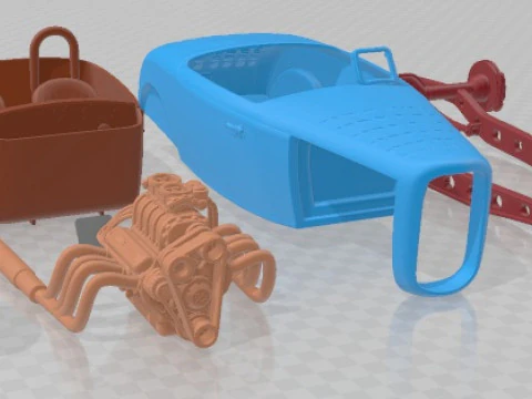 1932 Hot Rod Salt Lake Racer Printable Car in separate parts 3D Print Model