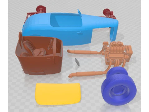 1932 Hot Rod Salt Lake Racer Printable Car in separate parts 3D Print Model