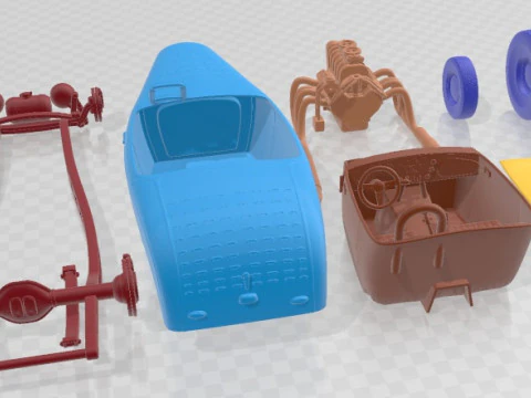 1932 Hot Rod Salt Lake Racer Printable Car in separate parts 3D Print Model