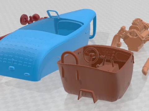 1932 Hot Rod Salt Lake Racer Printable Car in separate parts 3D Print Model