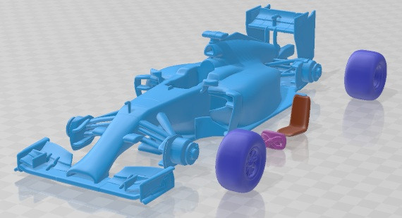 포뮬러 1 페라리 2014 인쇄 가능한 자동차 3D 프린트 모델 .c4d .max .obj .3ds .fbx .stl .blend