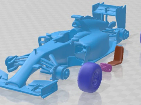 Coche Imprimible F&oacute;rmula 1 Ferrari 2014 Modelo de impresión 3D