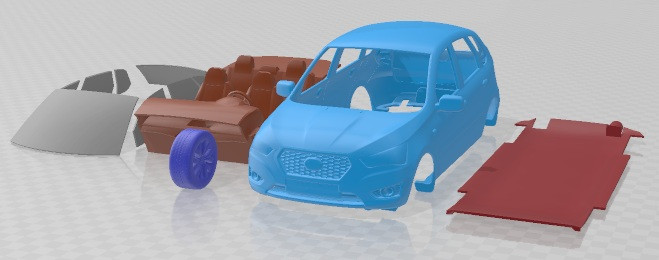 Datsun Mi Do 2015 Yazdırılabilir Araba 3D Baskı Modeli .c4d .max .obj .3ds .fbx .stl .blend 