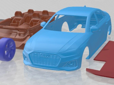 Audi RS4 Sedan 2020 Yazdırılabilir Araba 3D Baskı Modeli