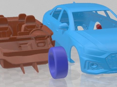 Audi RS4 Sedan 2020 Yazdırılabilir Araba 3D Baskı Modeli