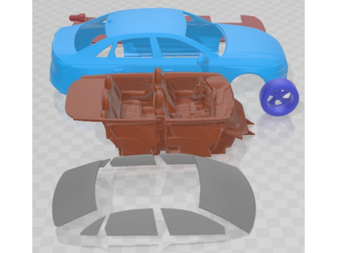 Audi RS4 Sedan 2020 Yazdırılabilir Araba 3D Baskı Modeli