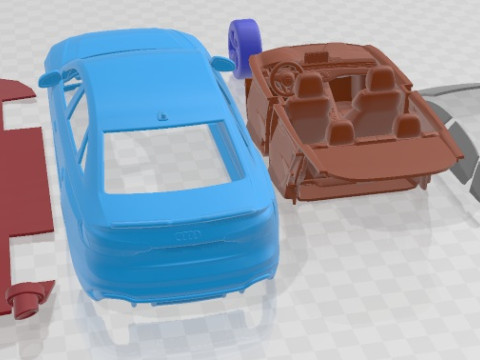 Audi RS4 Sedan 2020 Yazdırılabilir Araba 3D Baskı Modeli