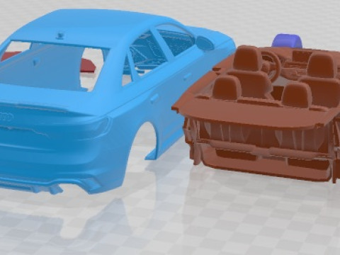 Audi RS4 Sedan 2020 Yazdırılabilir Araba 3D Baskı Modeli