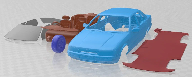 Falcon 1988 Printable Car 3D Print Model .c4d .max .obj .3ds .fbx .stl .blend 
