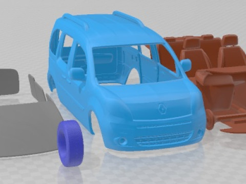 Renault Kangoo 2010 Druckbares Auto 3D Druckmodell