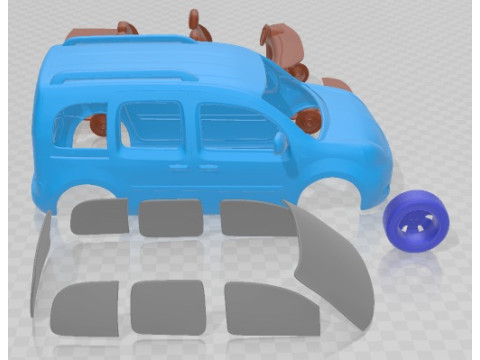 Renault Kangoo 2010 Druckbares Auto 3D Druckmodell